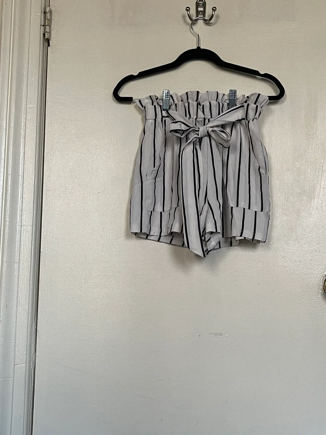 Striped Paper Bag Waist Shorts thumbnail