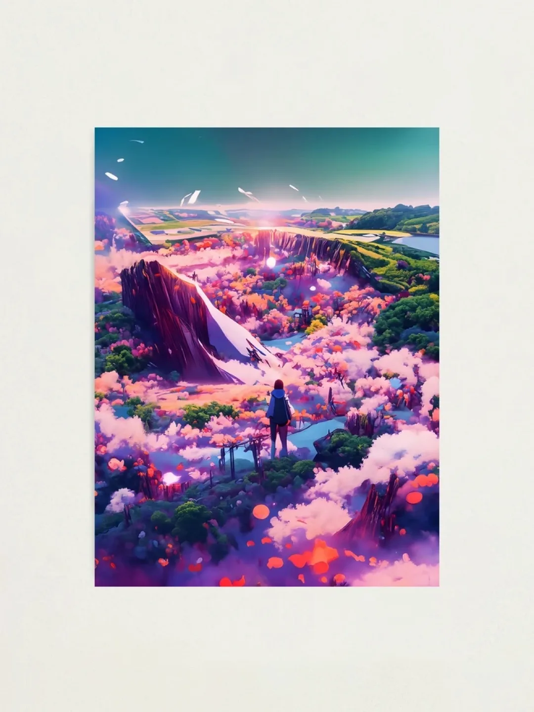 Crater Lake Glass Framed Landscape Print (67x41cm) image indicator(3)