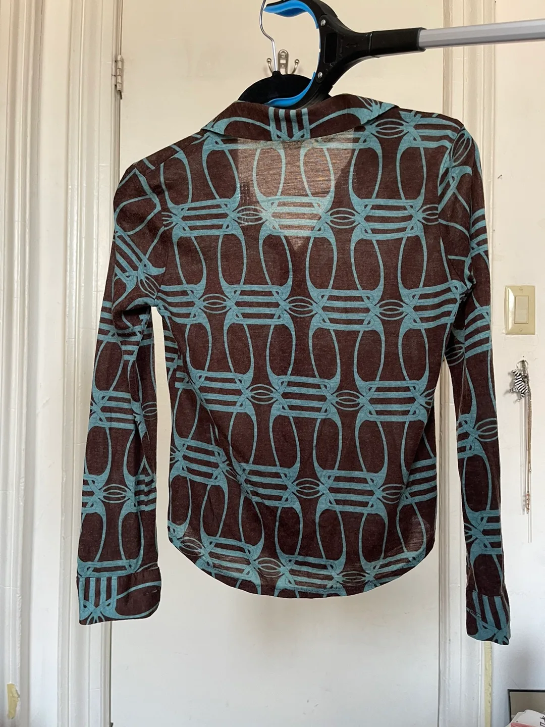 Vintage Brown Patterned Blouse image indicator(2)