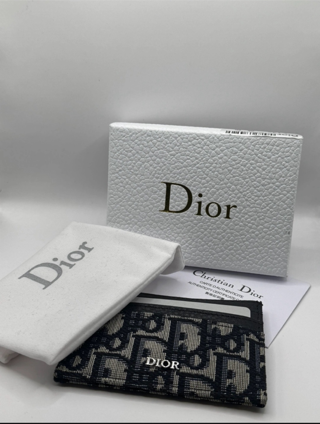 Dior Oblique Jacquard Card Holder with Box