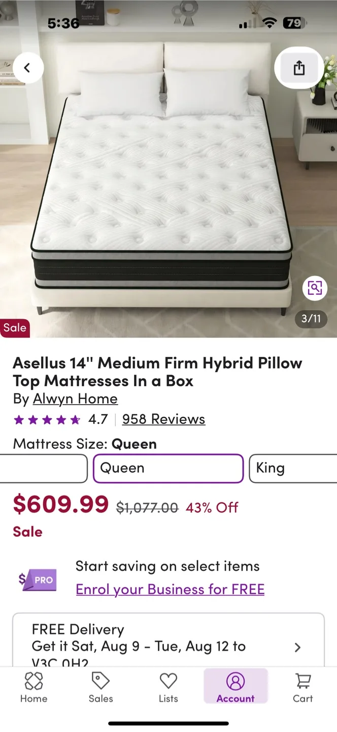 Asellus 14" Medium Firm Hybrid Pillow Top Queen Mattress image indicator(2)