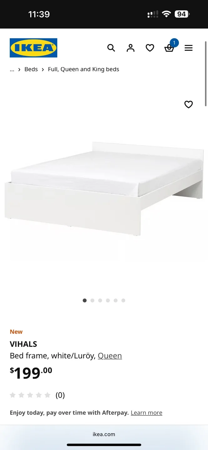 IKEA VIHALS Queen Bed Frame - White thumbnail