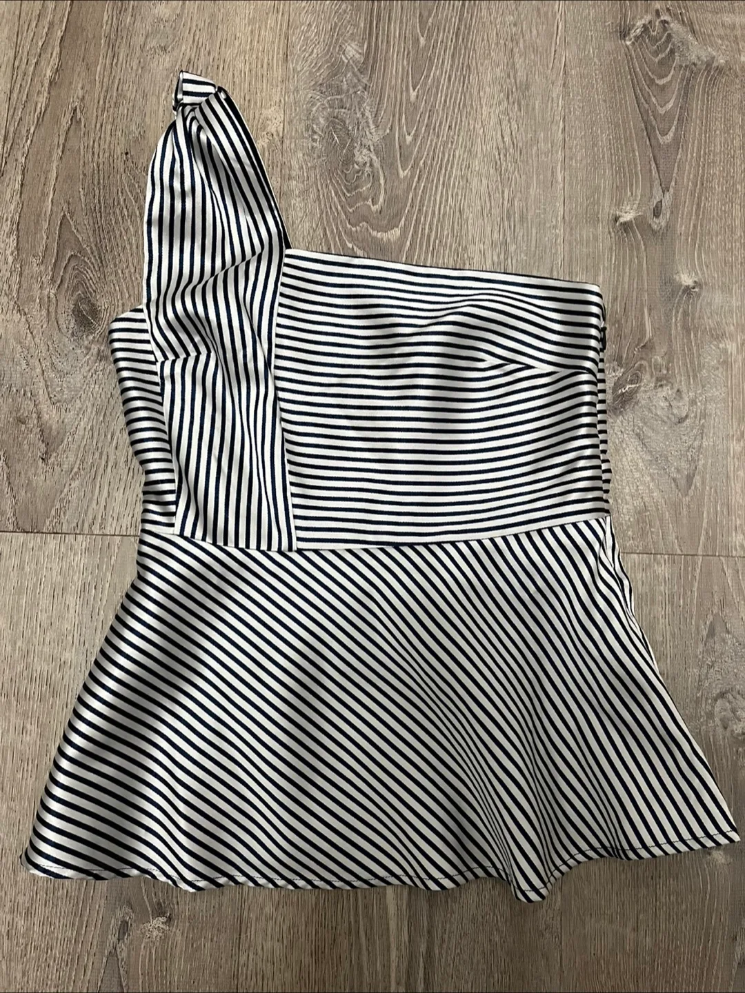 Banana Republic Striped One-Shoulder Top - Size 0 thumbnail