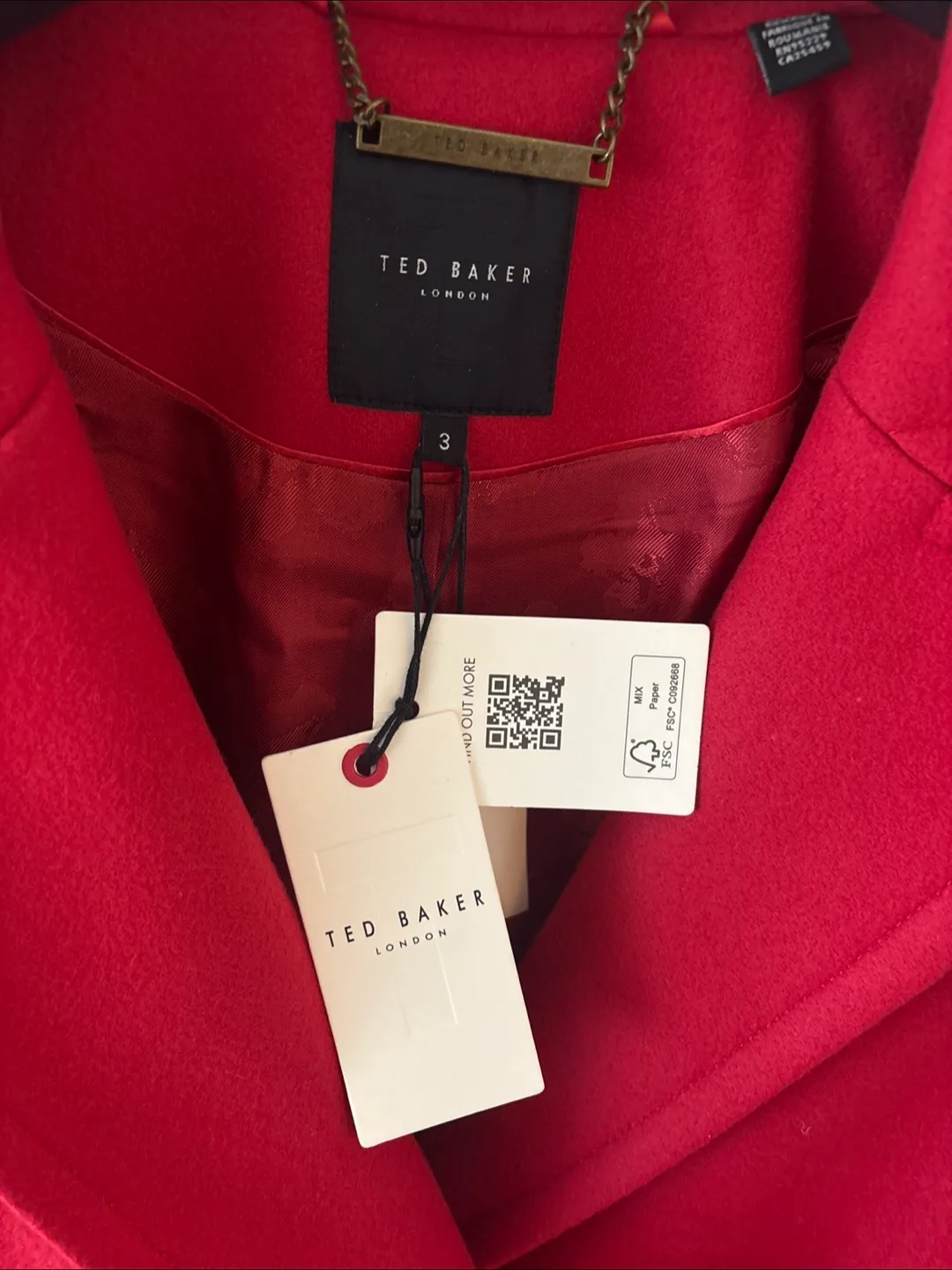 Ted Baker Frejia Crombie Strap Coat New With Tags image indicator(2)