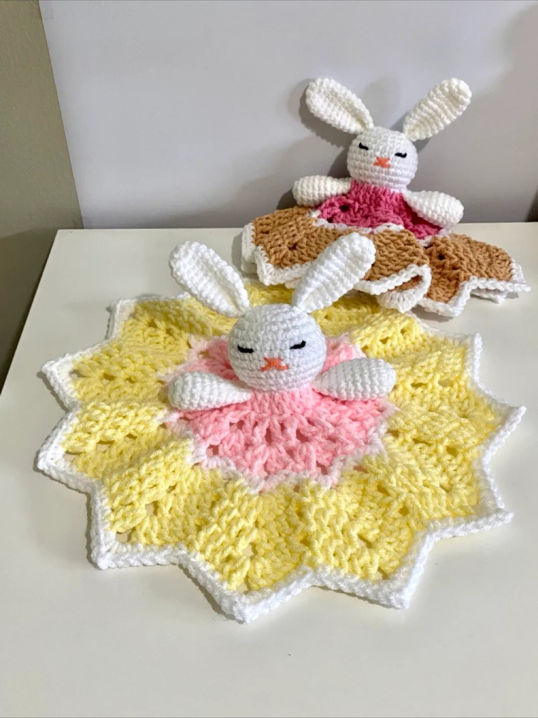 Bunny lovey mini blanket snuggler thumbnail