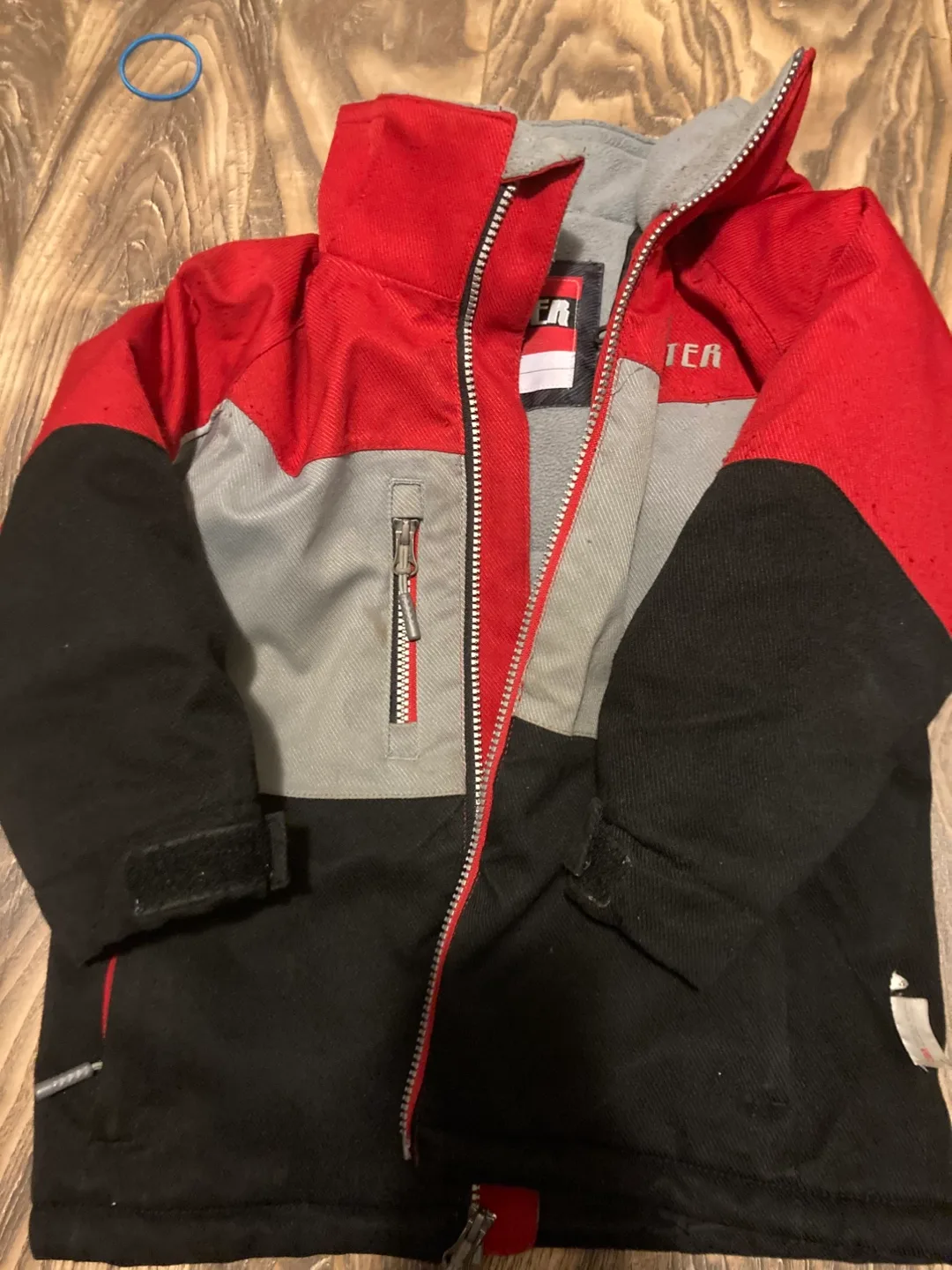 4T Kids Winter Jacket (Red/Grey/Black) thumbnail