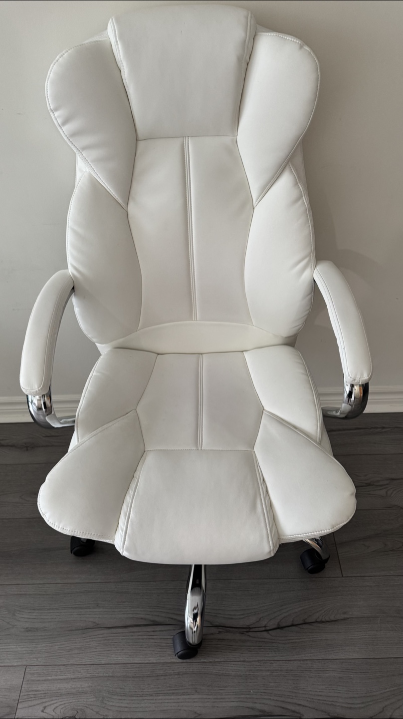 White Ergonomic Leather Executive Office Chair - photo 4