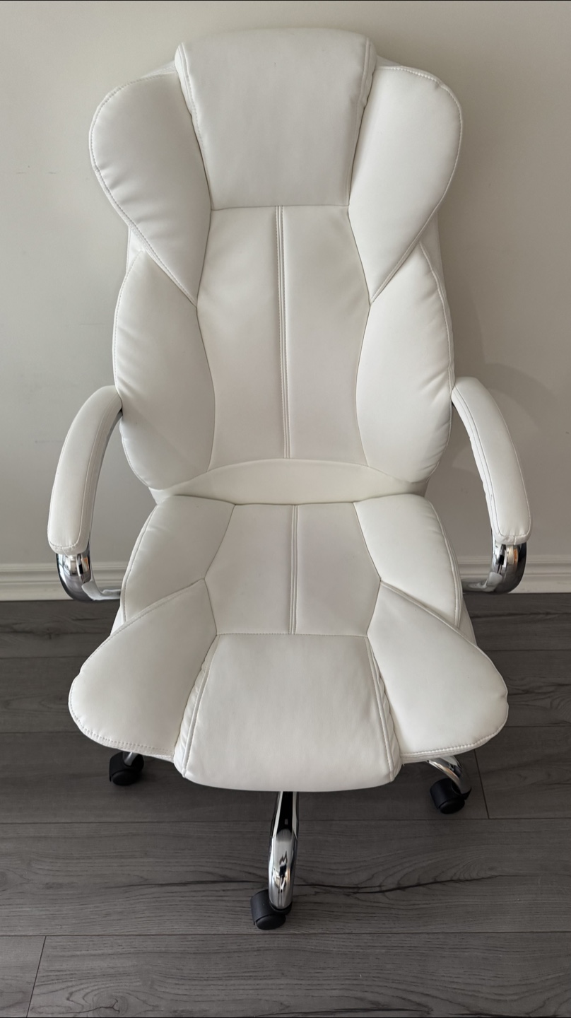 White Ergonomic Leather Executive Office Chair