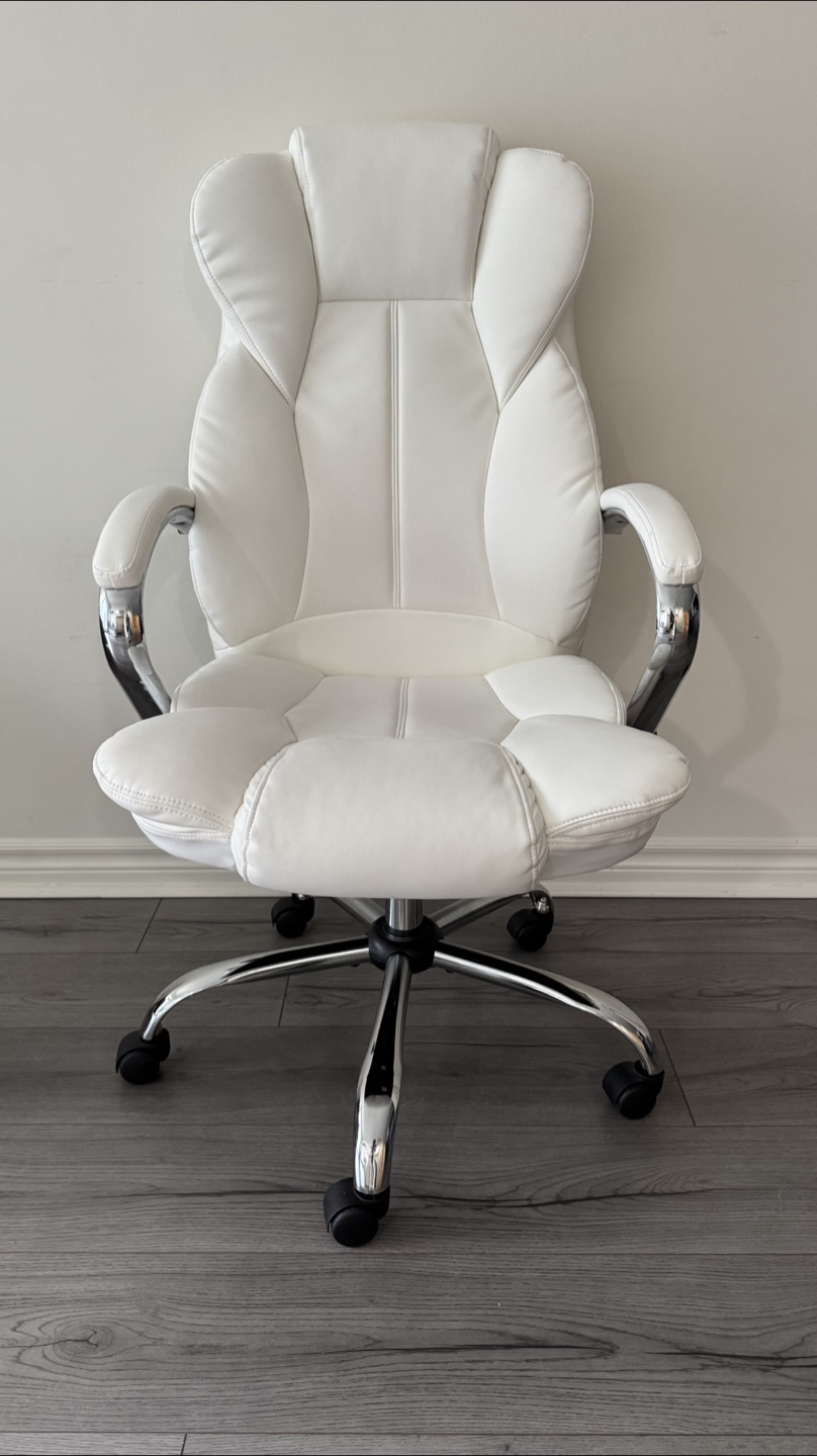 White Ergonomic Leather Executive Office Chair - photo 2