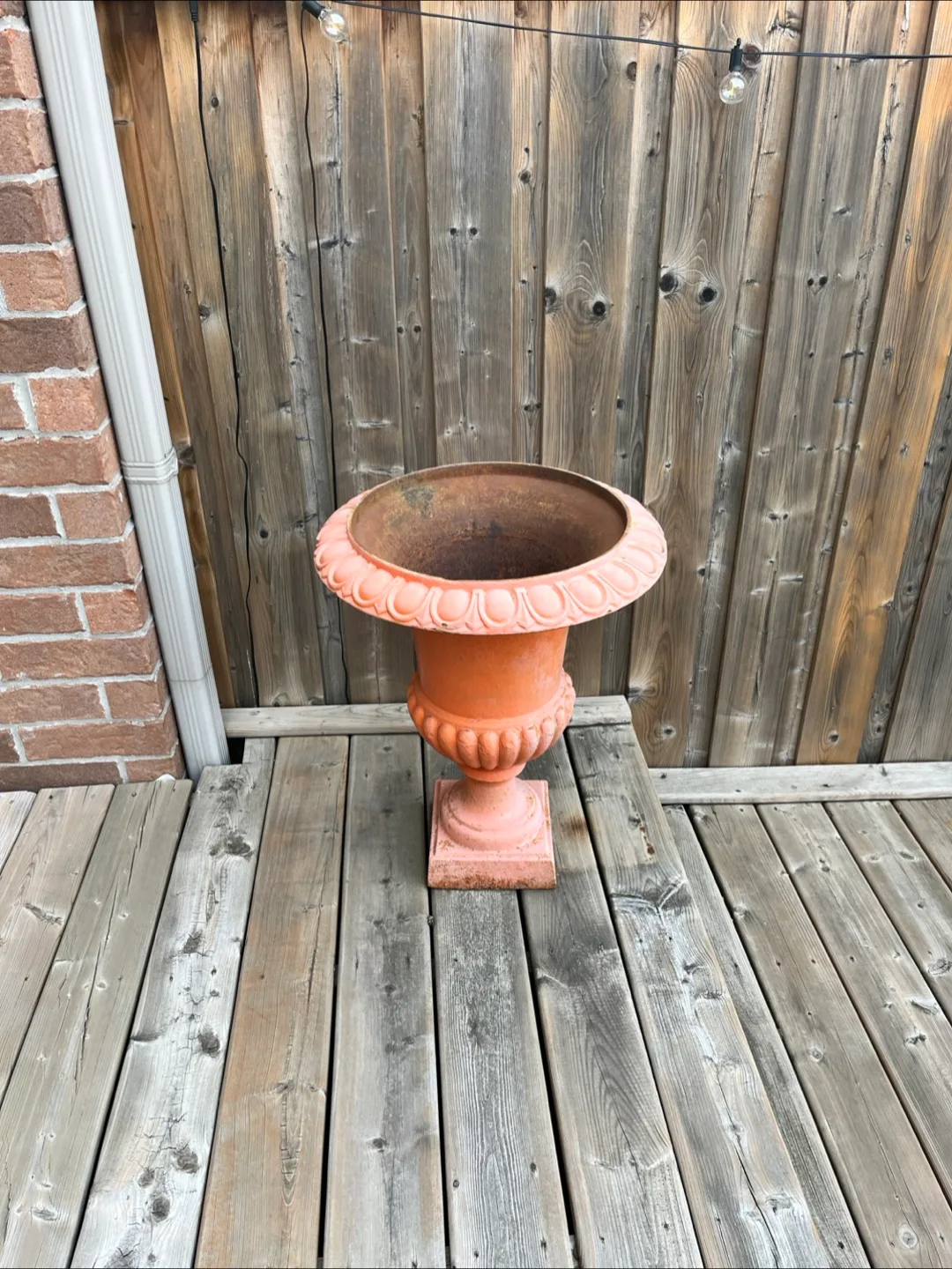 2 Orange Garden Urn Planters thumbnail