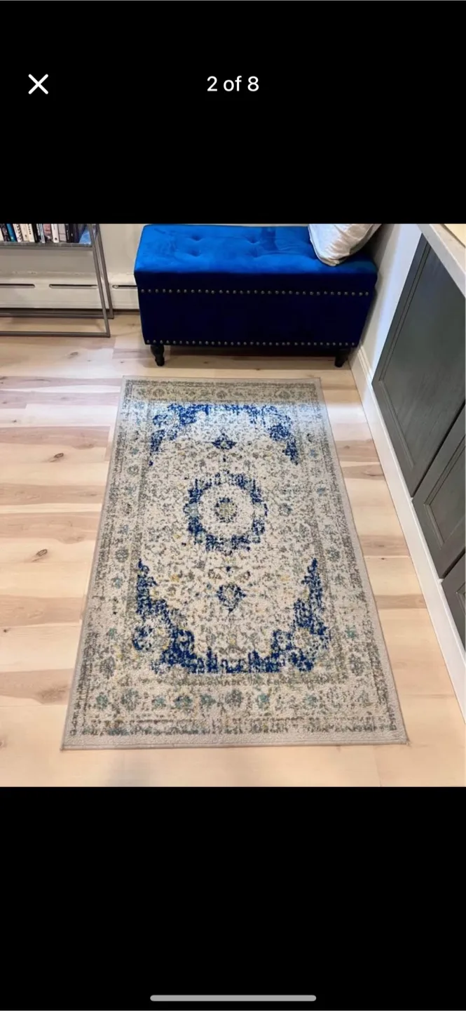 Persian vintage style Rug 3' x 5' carpet thumbnail