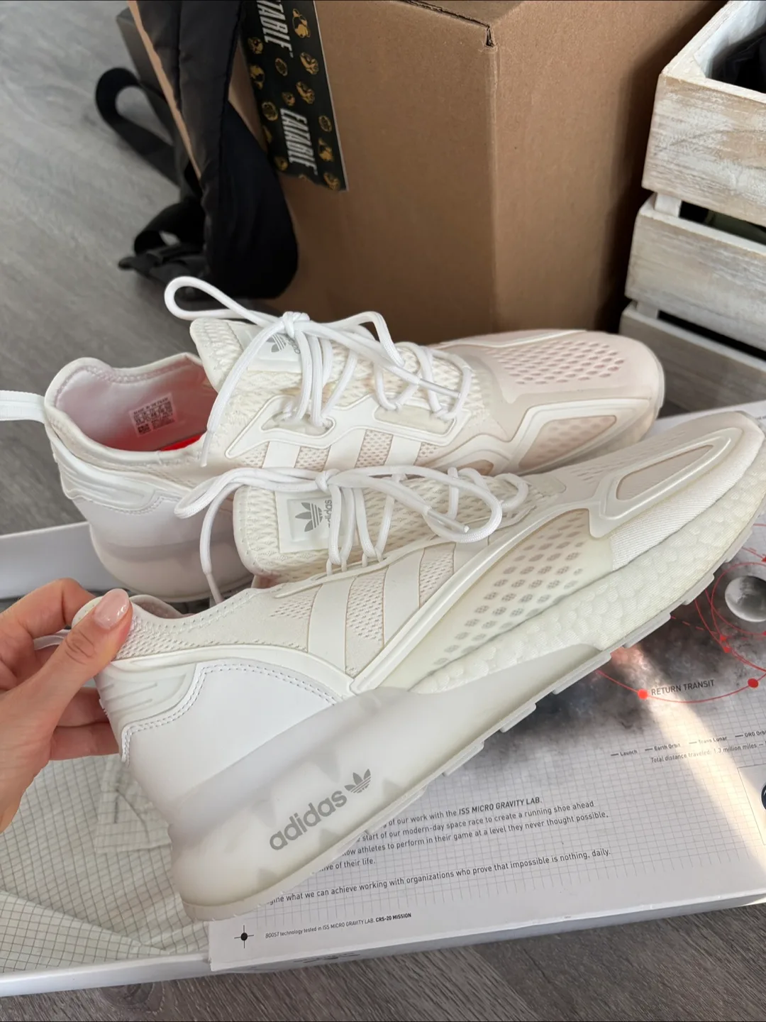 Adidas ZX 2K Boost 2.0 White Shoes thumbnail