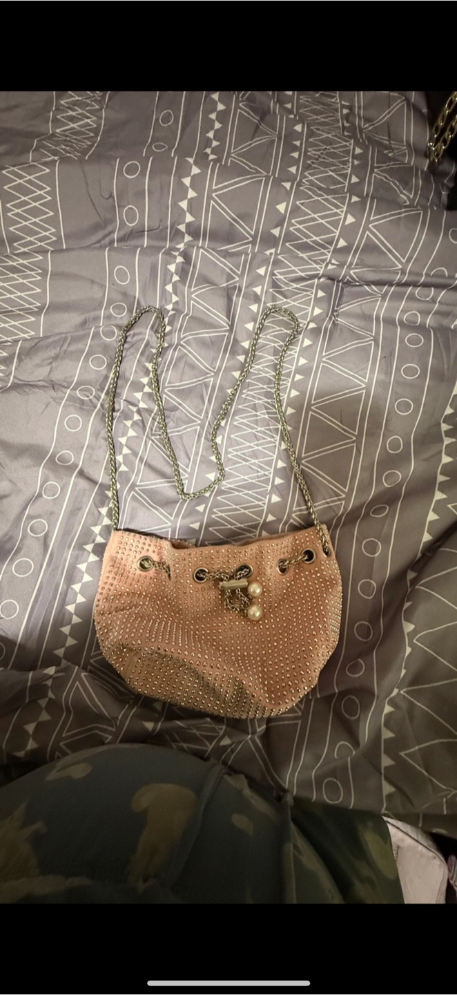 Pink Beaded Bucket Bag