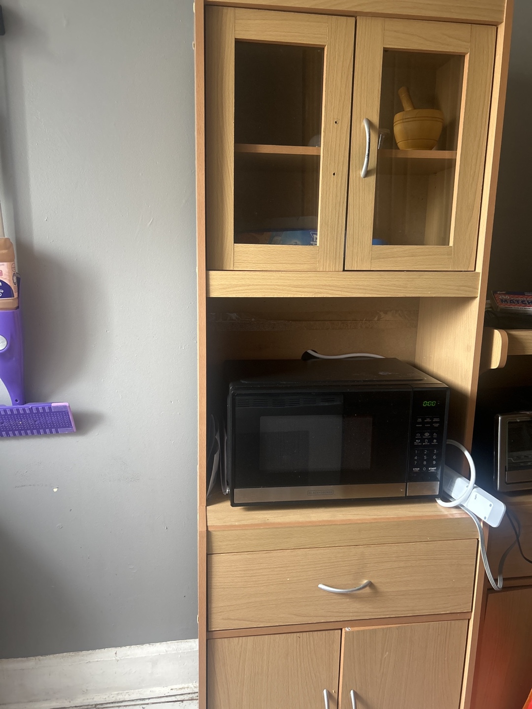 Microwave and pantry