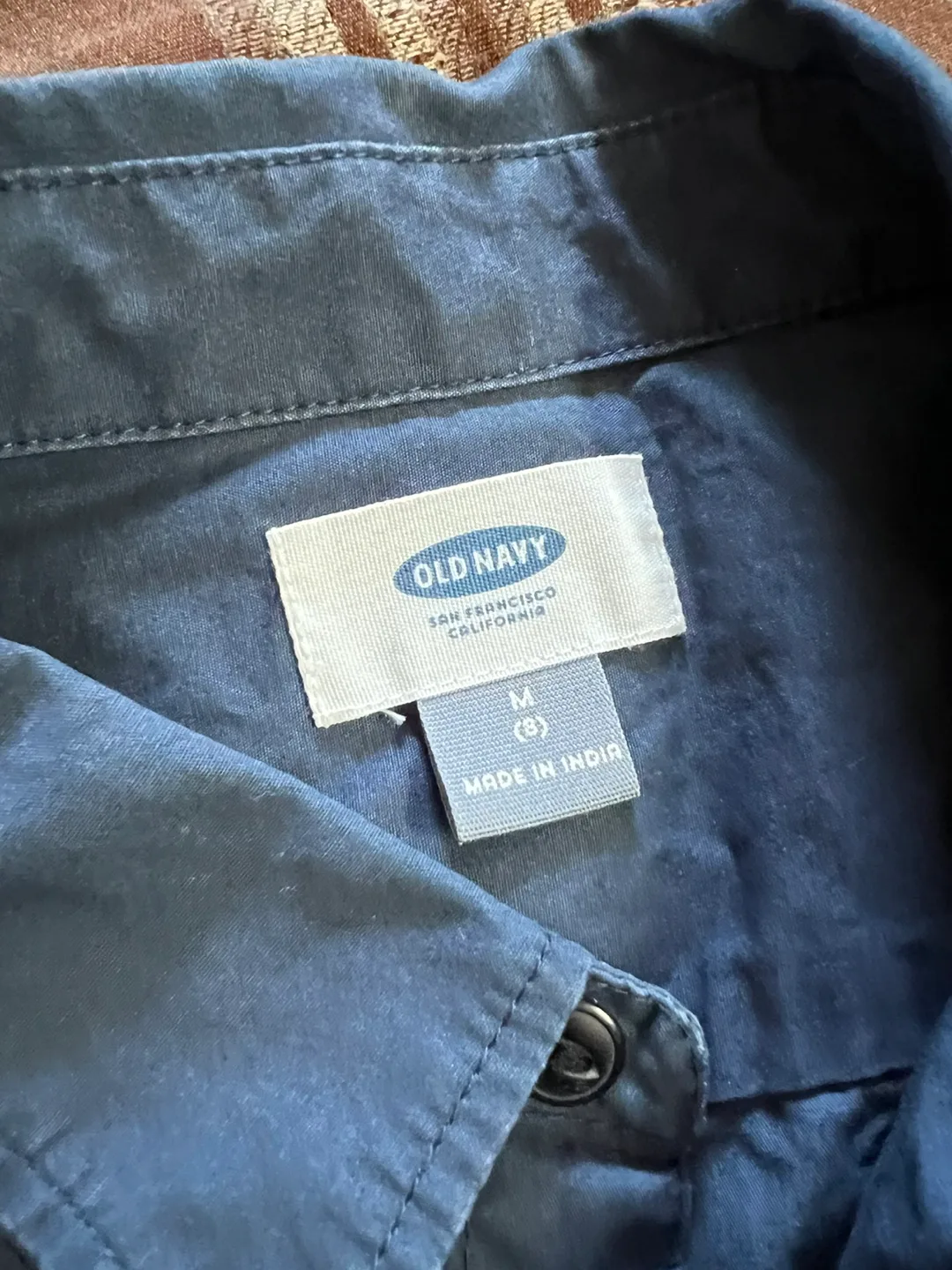 Old Navy Blue Button-Up Shirt - Size M thumbnail
