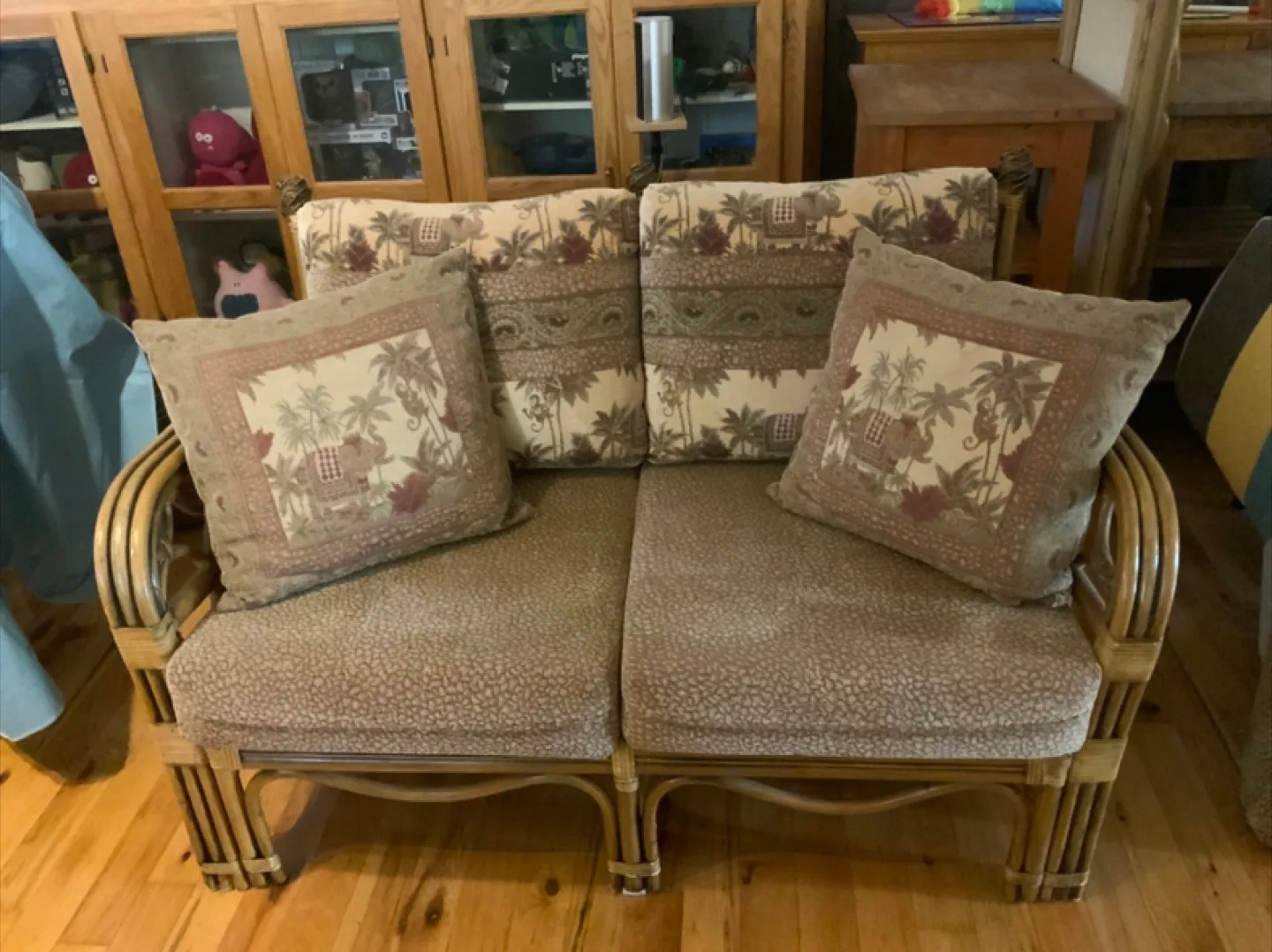 Boca Rattan Loveseat and Single Chair with cushions thumbnail