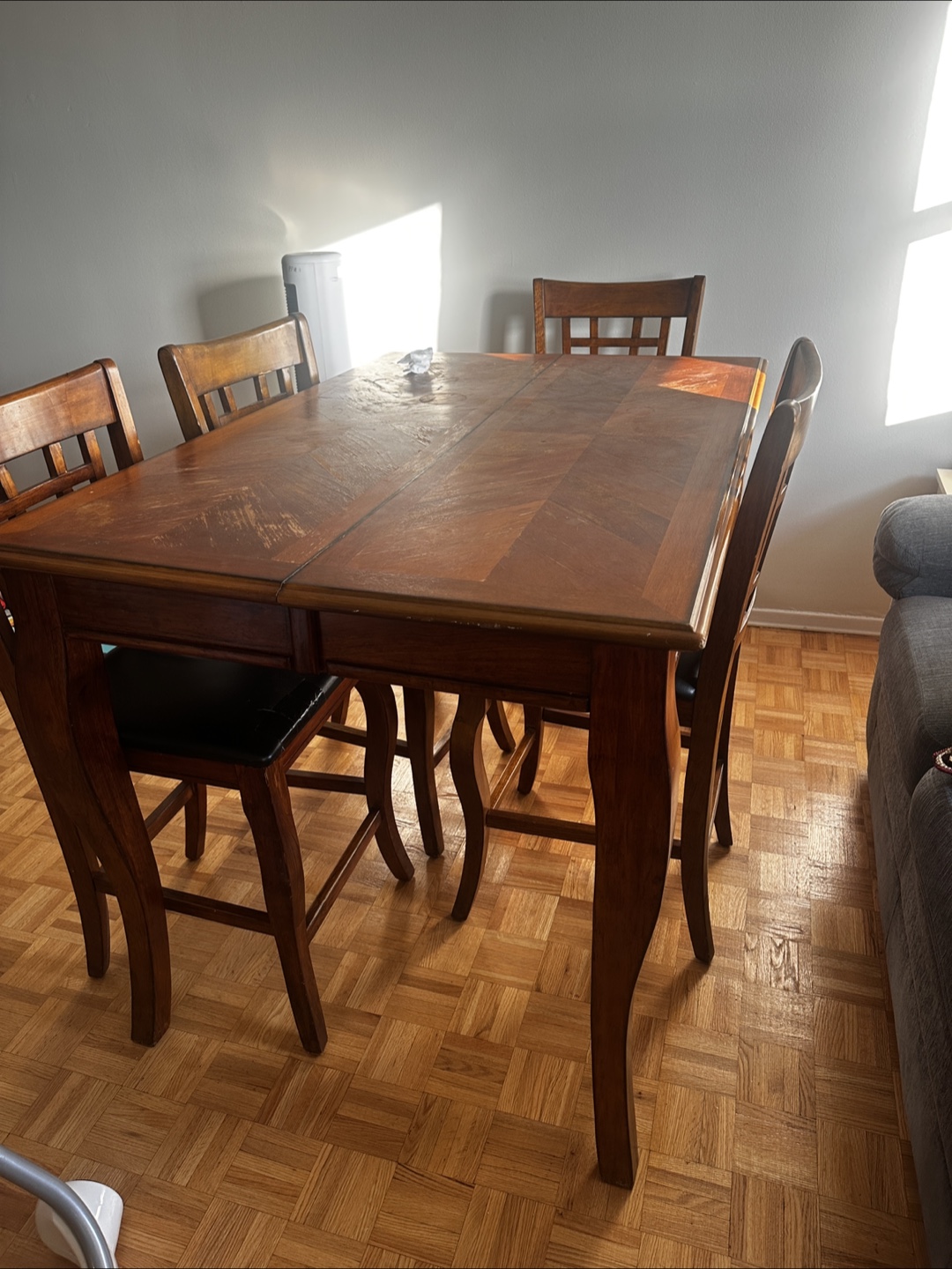 Wooden Dining Table with 4 Chairs