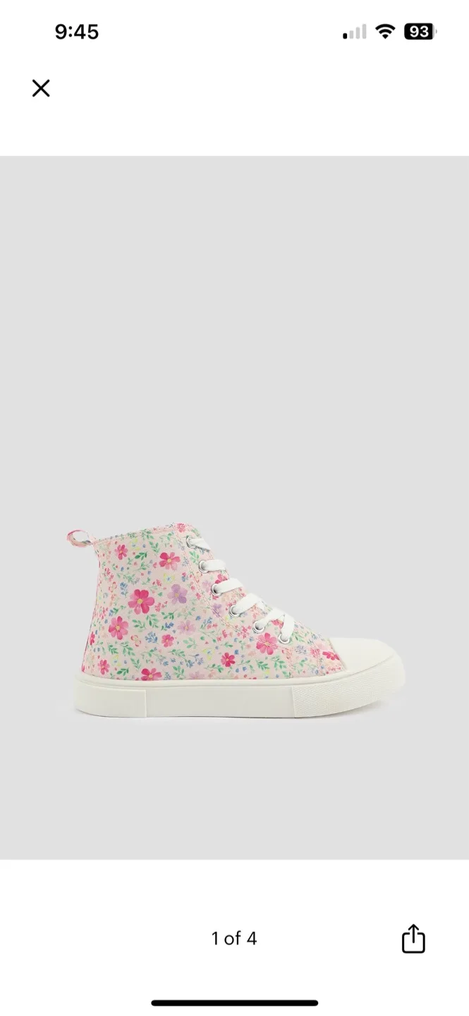 Girls Floral High Top Sneakers thumbnail