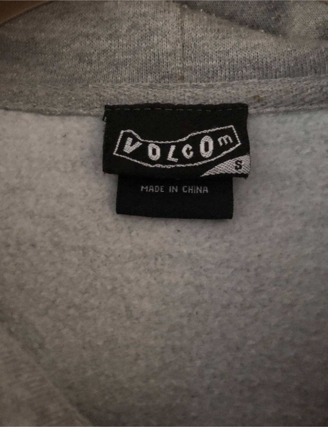 Volcom Grey Zip-Up Hoodie - Size Small - photo 2