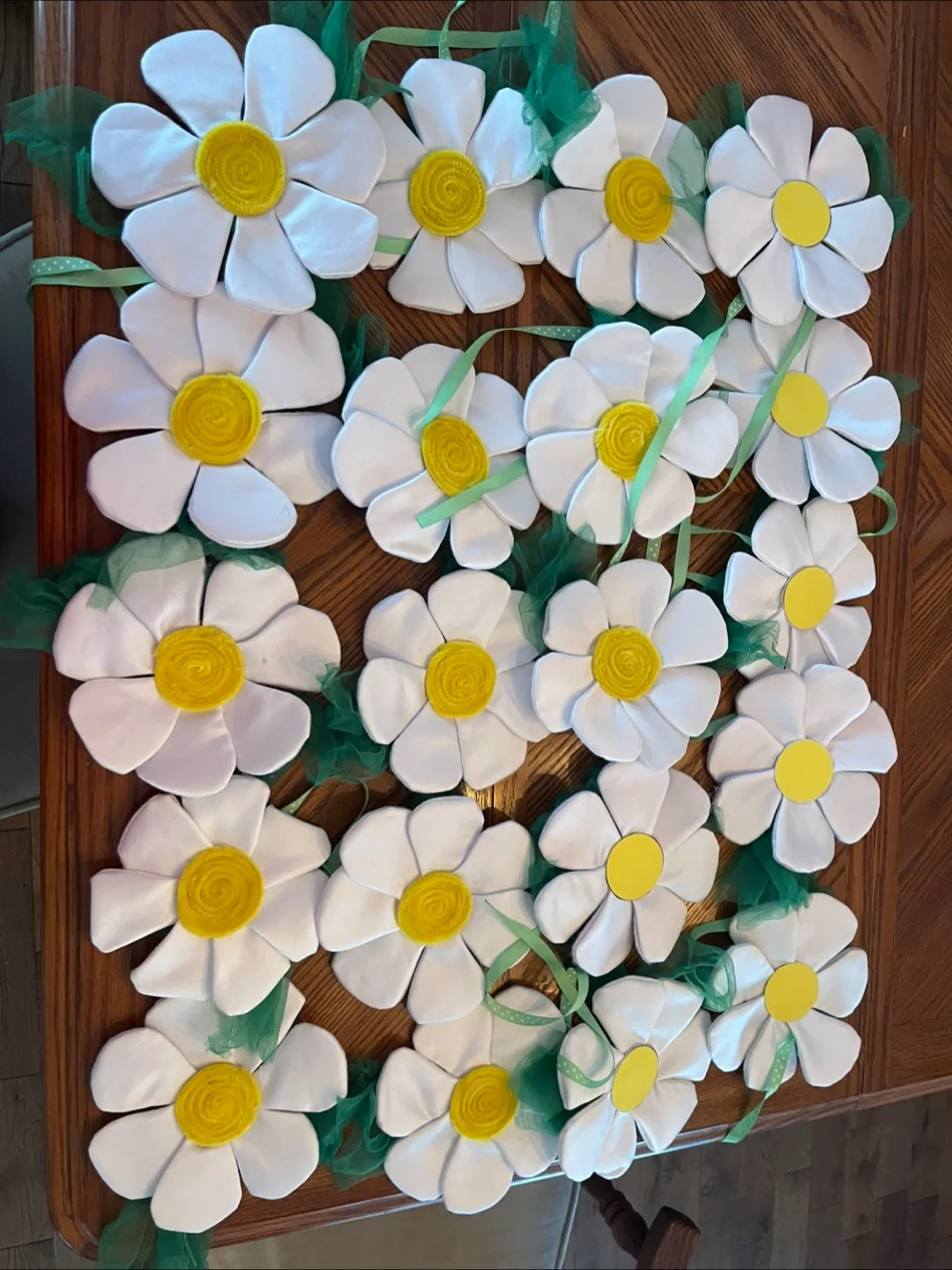Handmade White Fabric Flower Decoration thumbnail