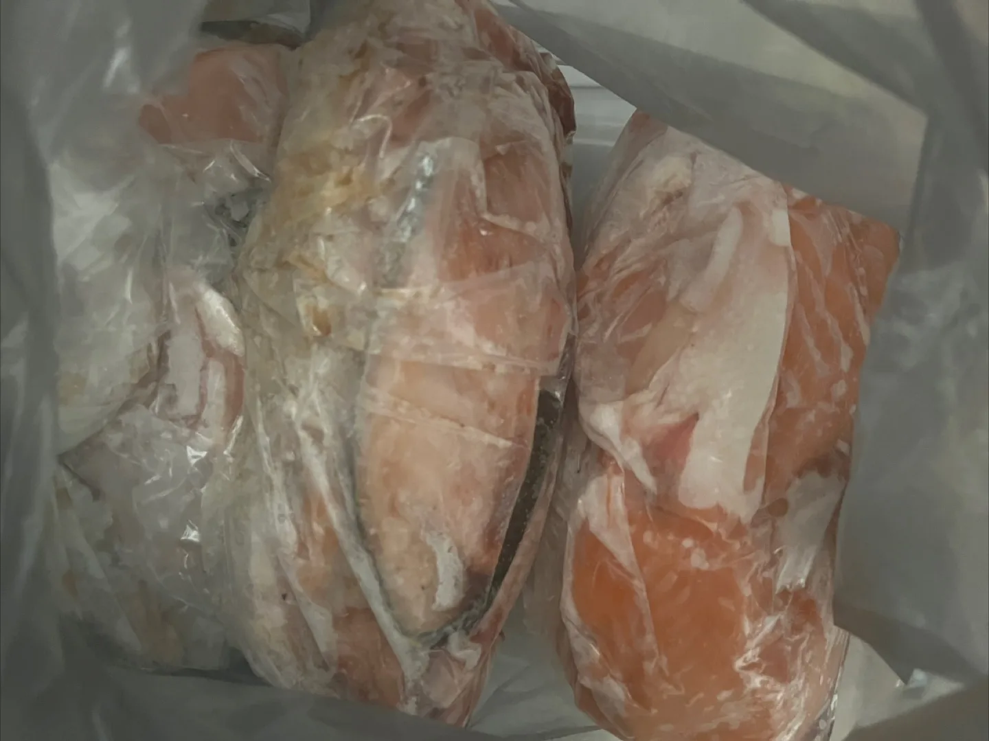 Frozen raw Salmon Portions and heads thumbnail