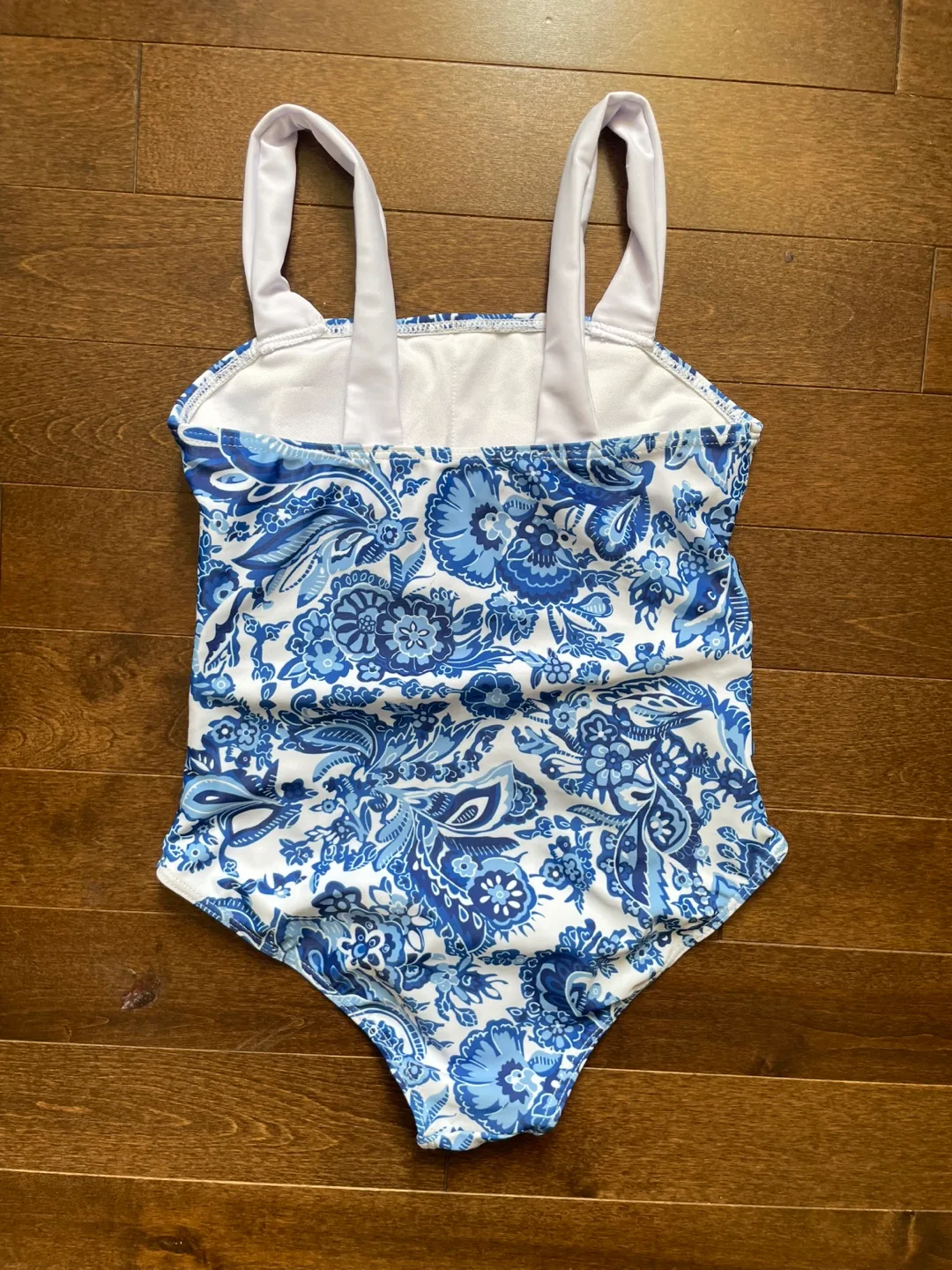 Shein Blue & White Floral Swimsuit - Size 9Y image indicator(2)