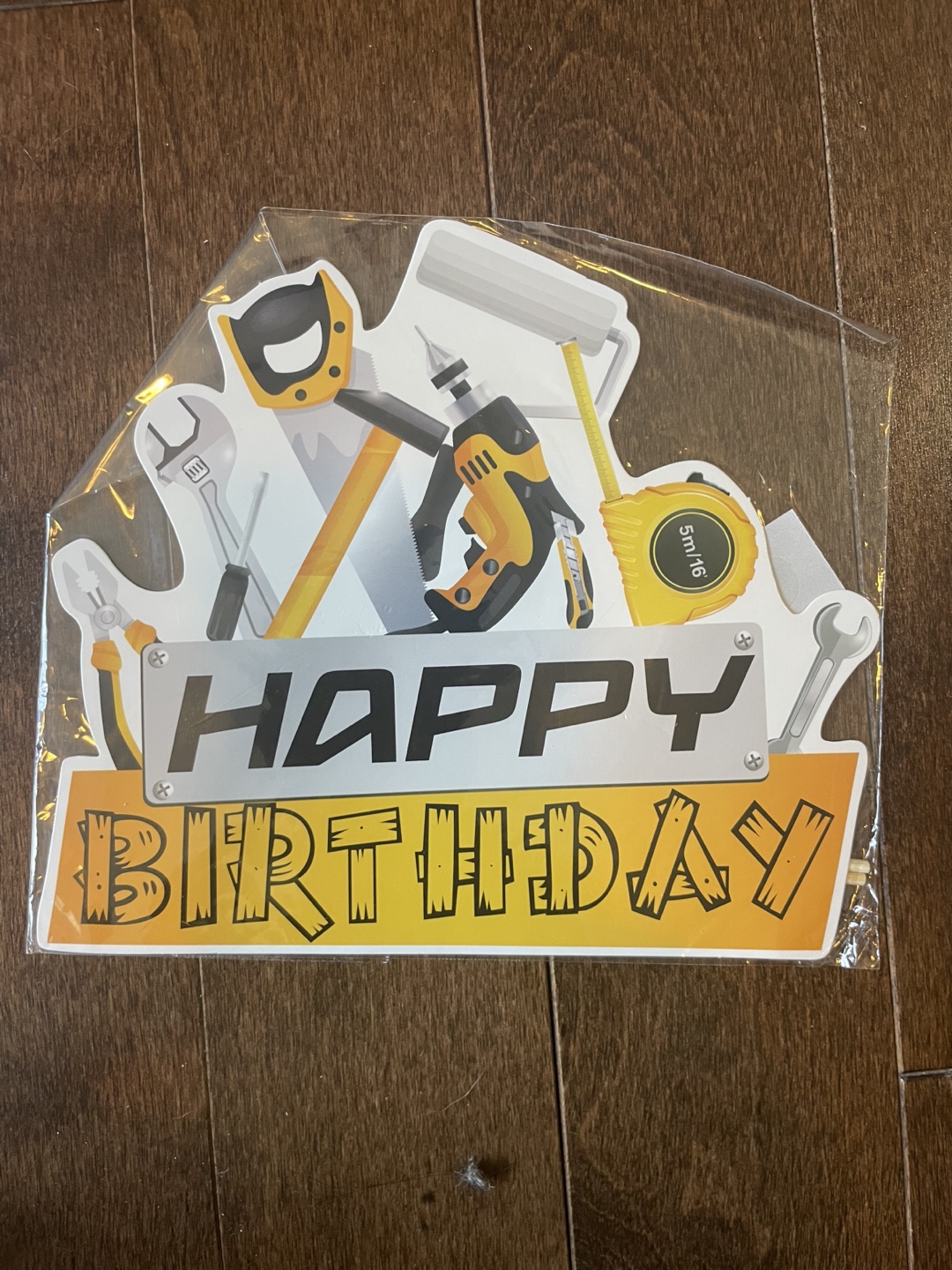 Happy Birthday Construction Cake Topper