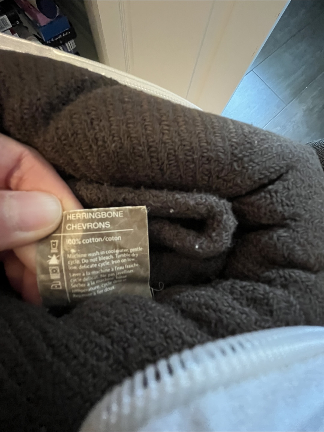 Coverlet/blanket 90x90 inch Herringbone - photo 3