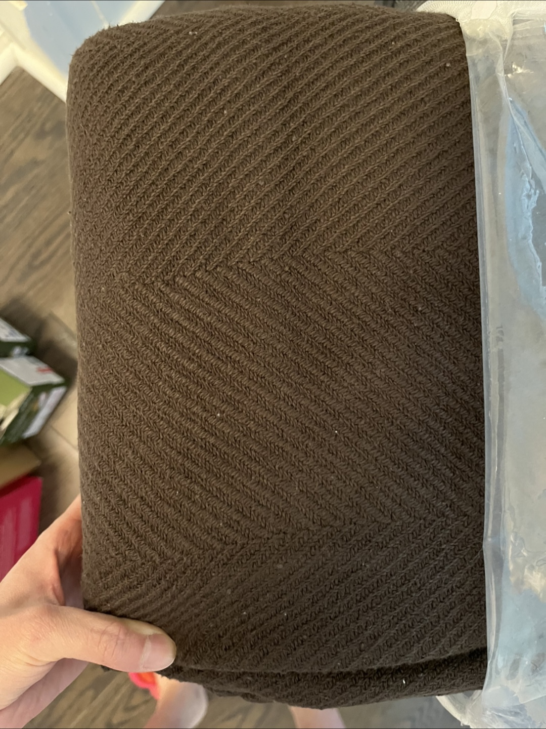 Coverlet/blanket 90x90 inch Herringbone - photo 2