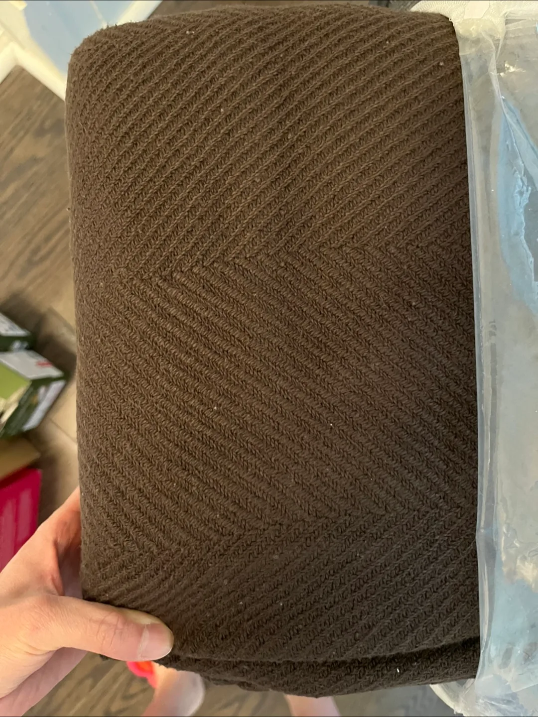 Coverlet/blanket 90x90 inch Herringbone image indicator(2)