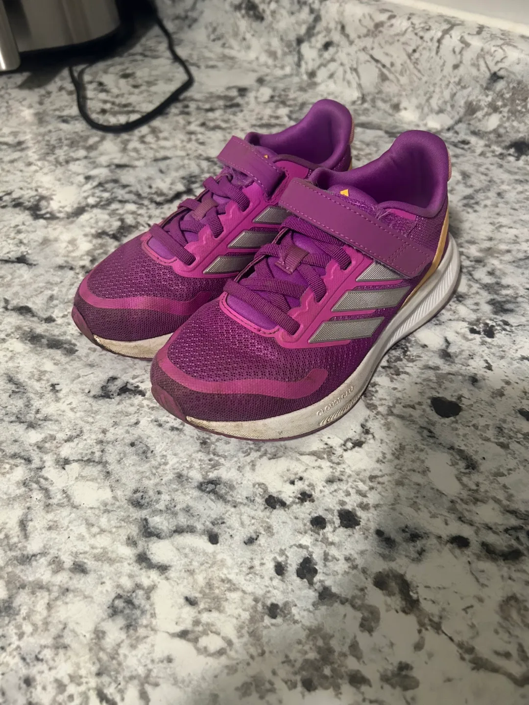 Girls Adidas Cloudfoam Purple Running Shoes thumbnail