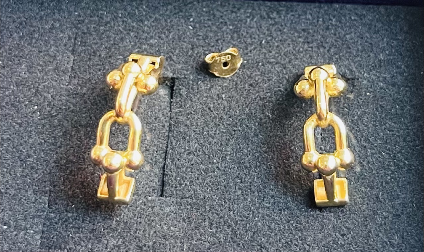 18K Real gold Hardware Earrings - photo 2