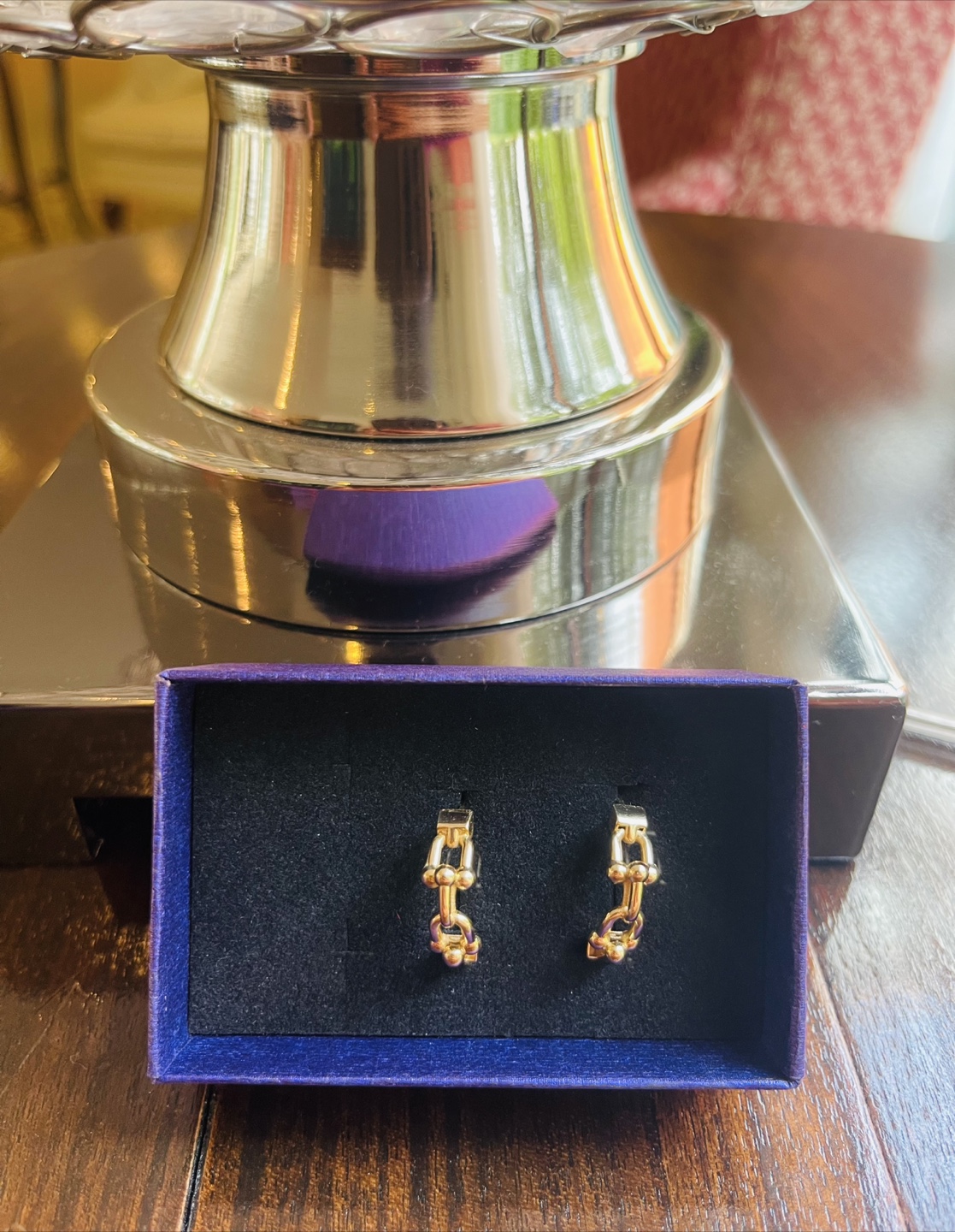 18K Real gold Hardware Earrings - photo 3