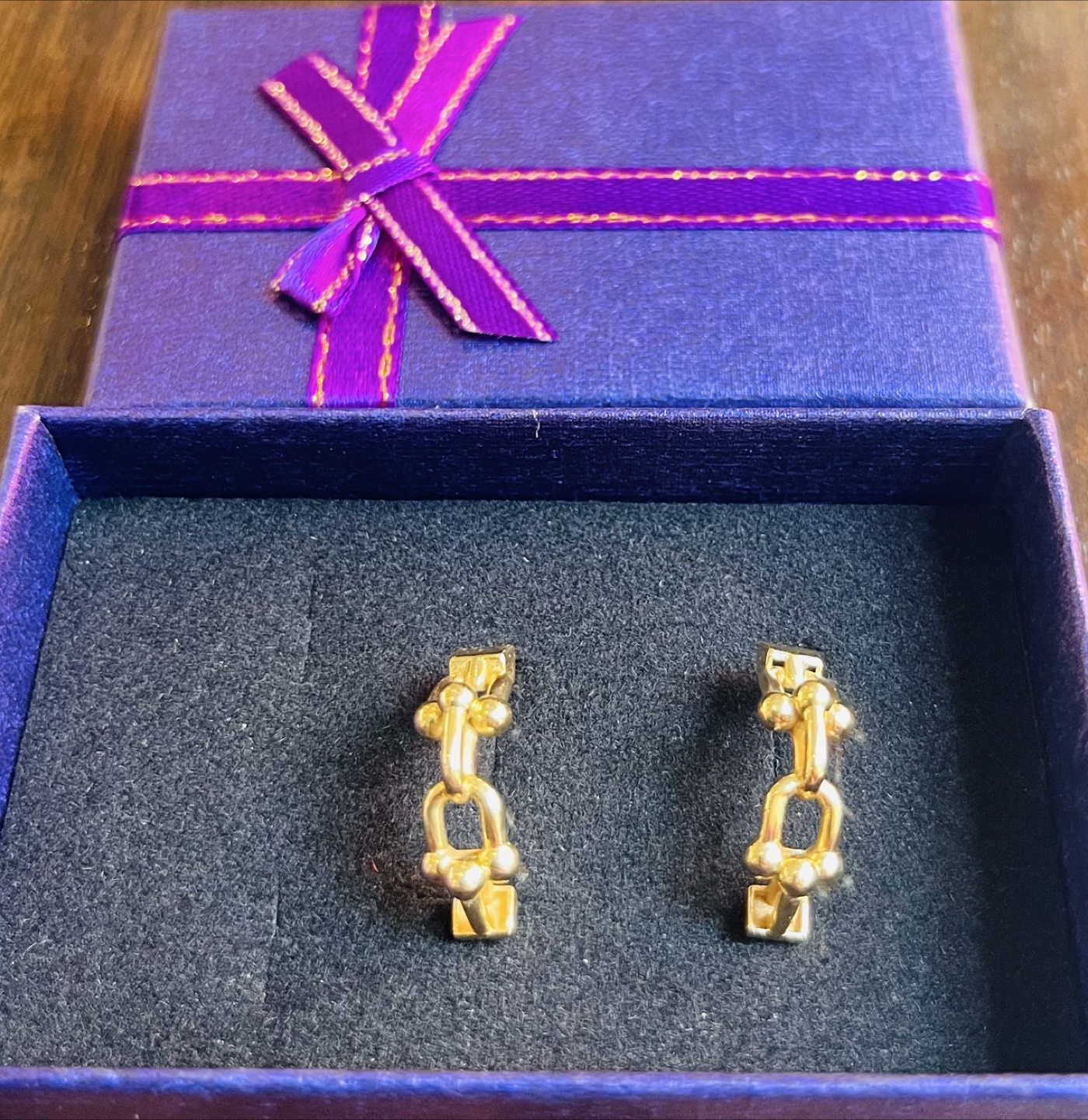 18K Real gold Hardware Earrings