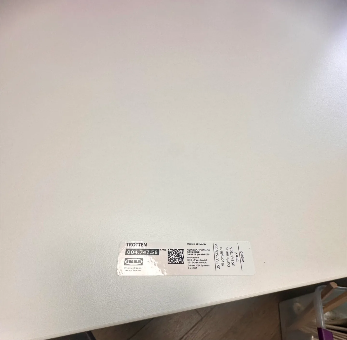 IKEA TROTTEN tabletop white image indicator(5)