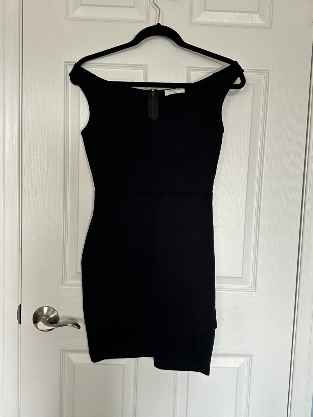 Aritzia Babaton ONYX Black Bodycon Mini Dress Sz 2 Like New image indicator(5)