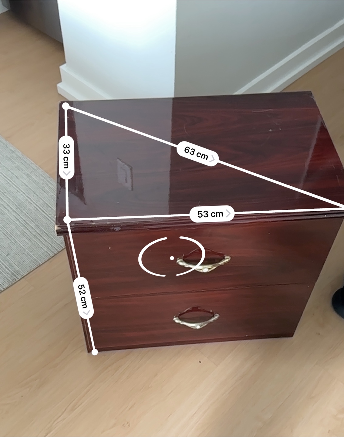 Wood Veneer 2-Drawer Nightstand - photo 2
