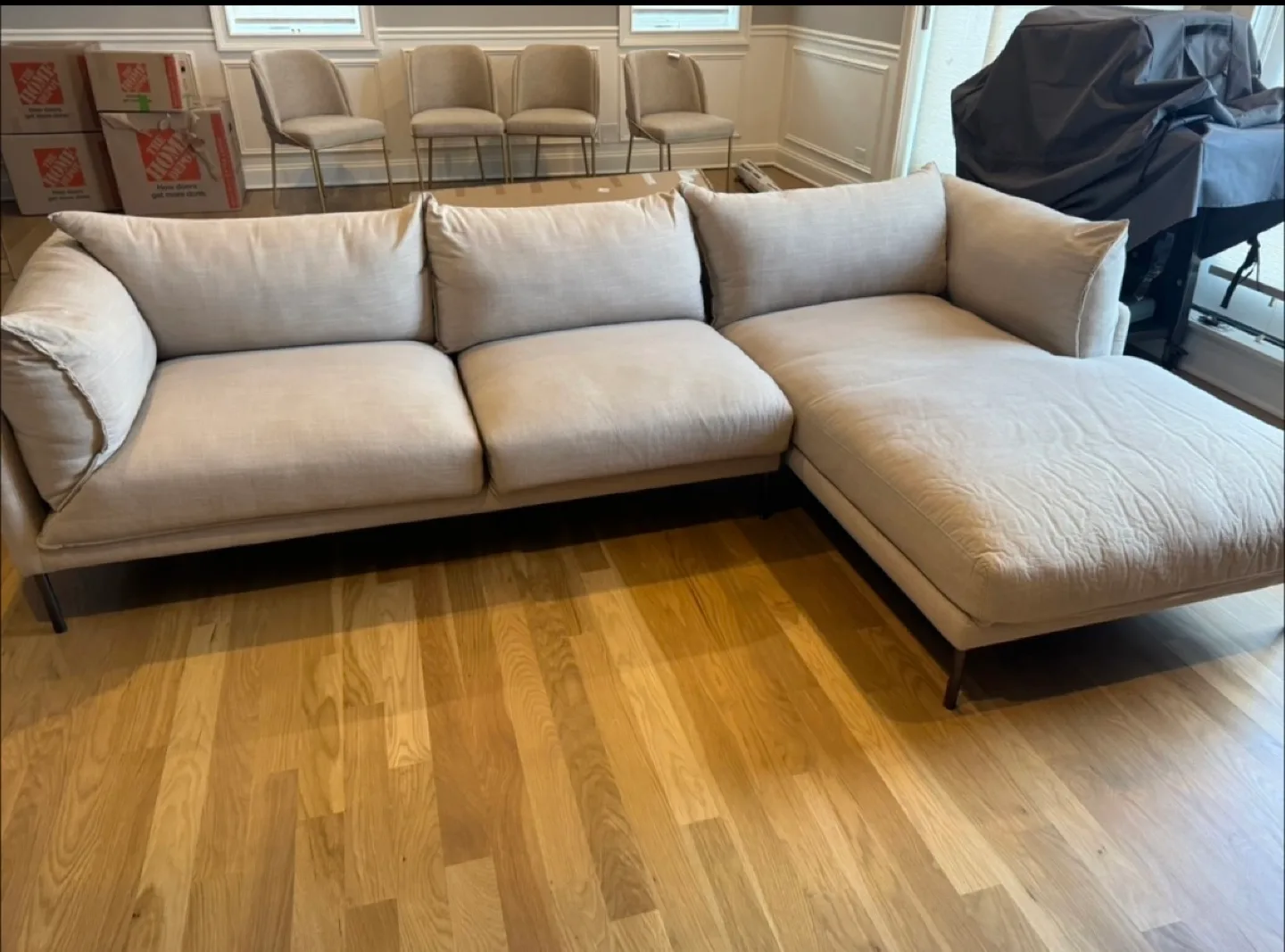 Aurelle Home Modern Deep Seat Chaise Sectional - Left Facing thumbnail