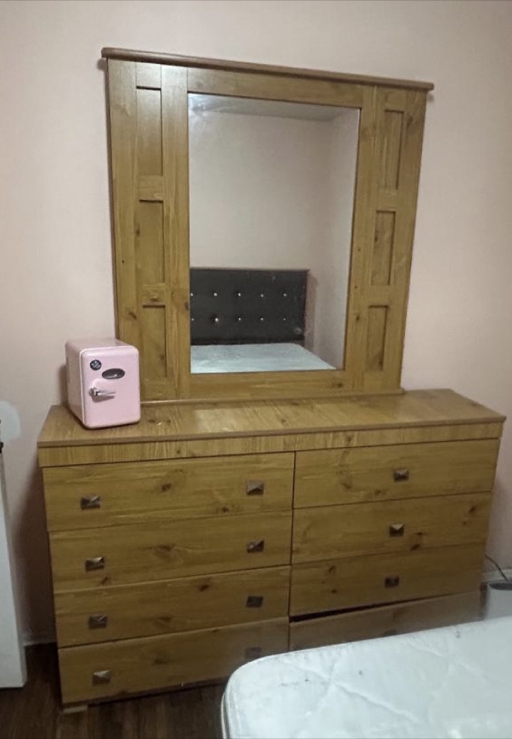 Light Wood Dresser with Mirror
