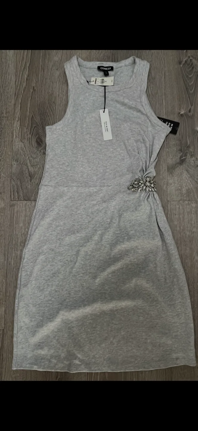 New Express Gray Sleeveless Dress - Size XS thumbnail