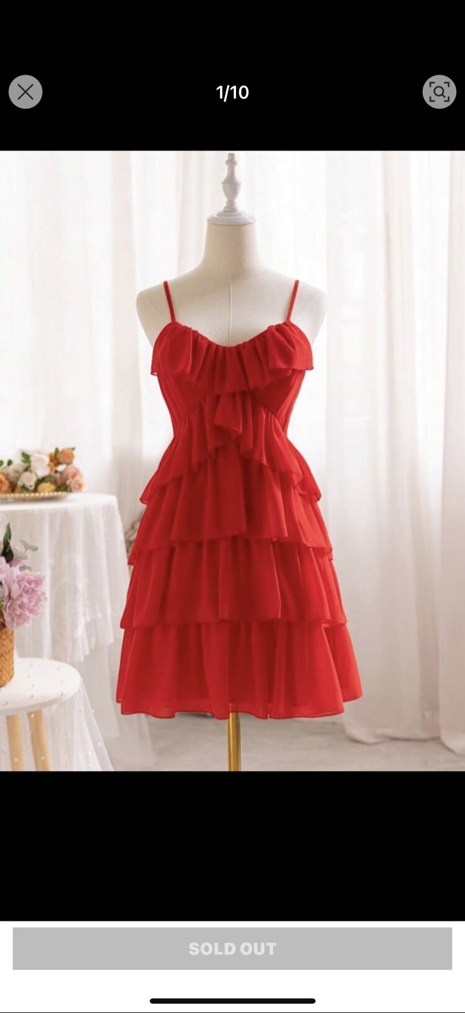 Red Ruffle Layered Mini Dress