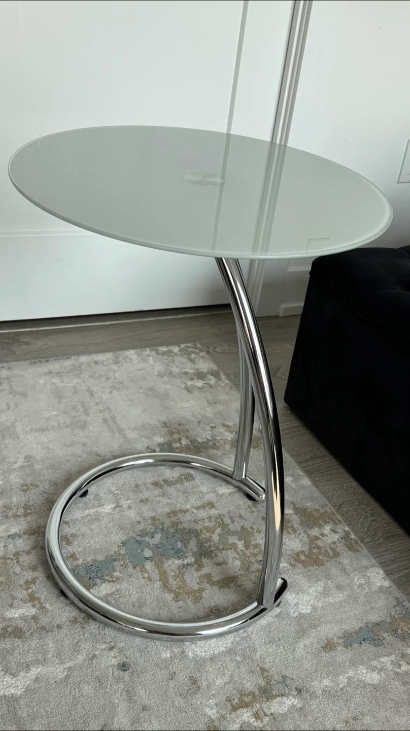 Glass Top Chrome Accent Table thumbnail
