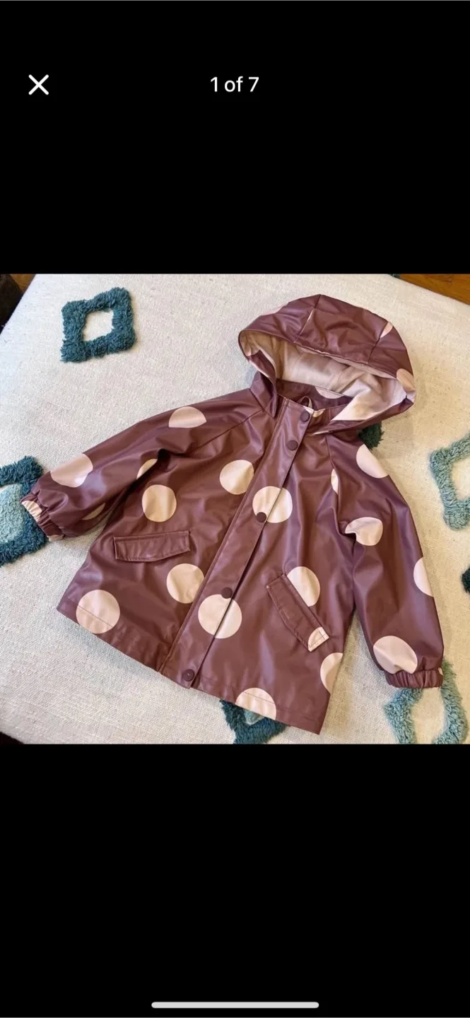 Zara Kids Polka Dot Raincoat - Size 2-3 Years thumbnail