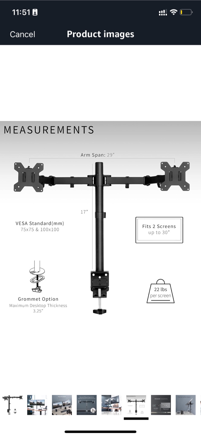 Vivo Dual Monitor Desk Mount Stand