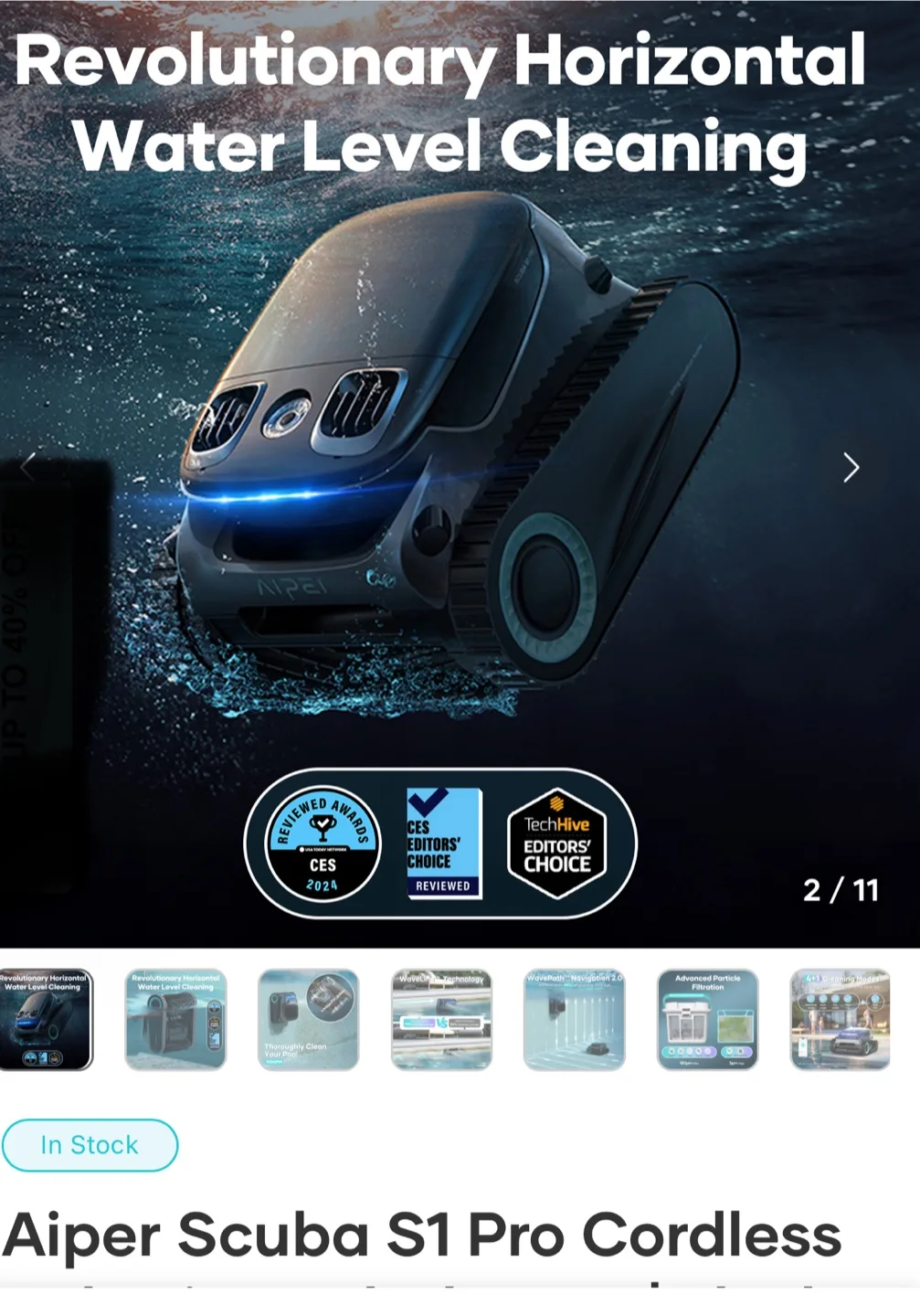 Aiper Scuba S1 Pro Cordless Pool Cleaner