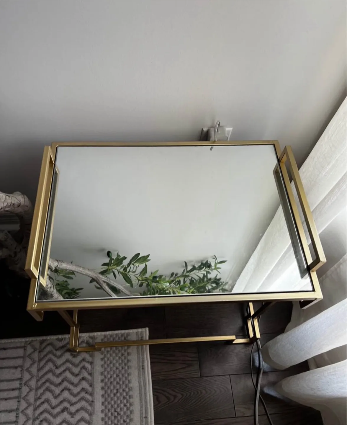 Gold Metal & Glass Console Table thumbnail