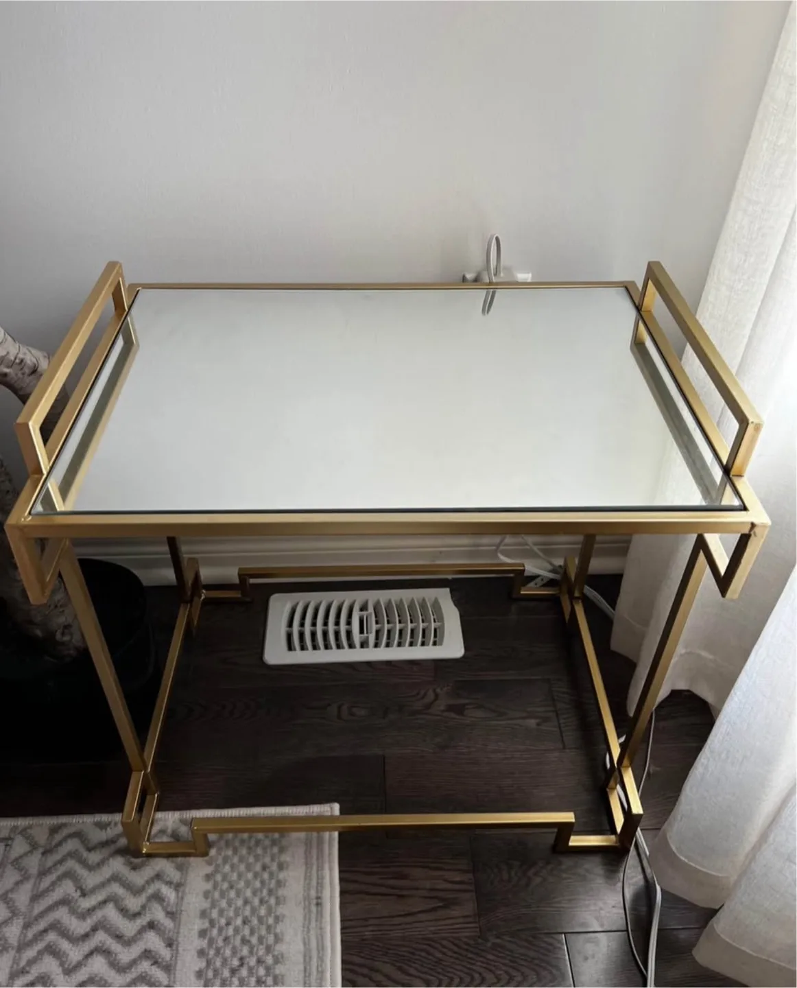 Gold Metal & Glass Console Table thumbnail