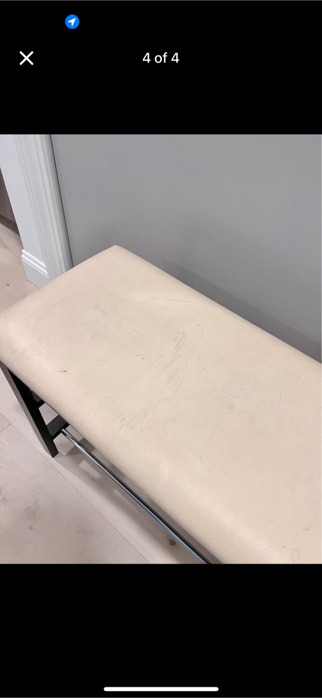 Cream faux leather Bench with Shoe Rack - photo 4