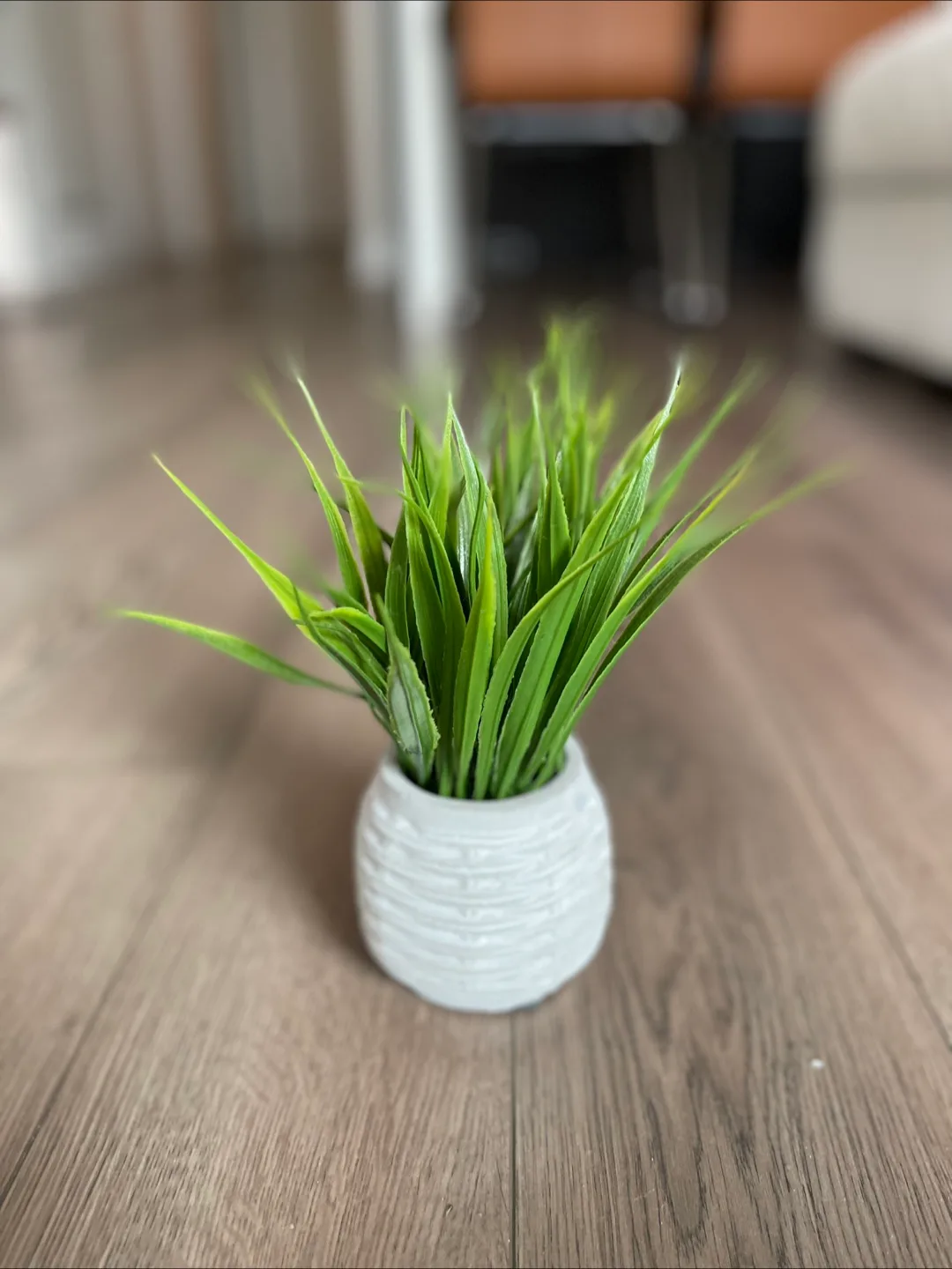 Artificial Grass Plant in White Pot thumbnail