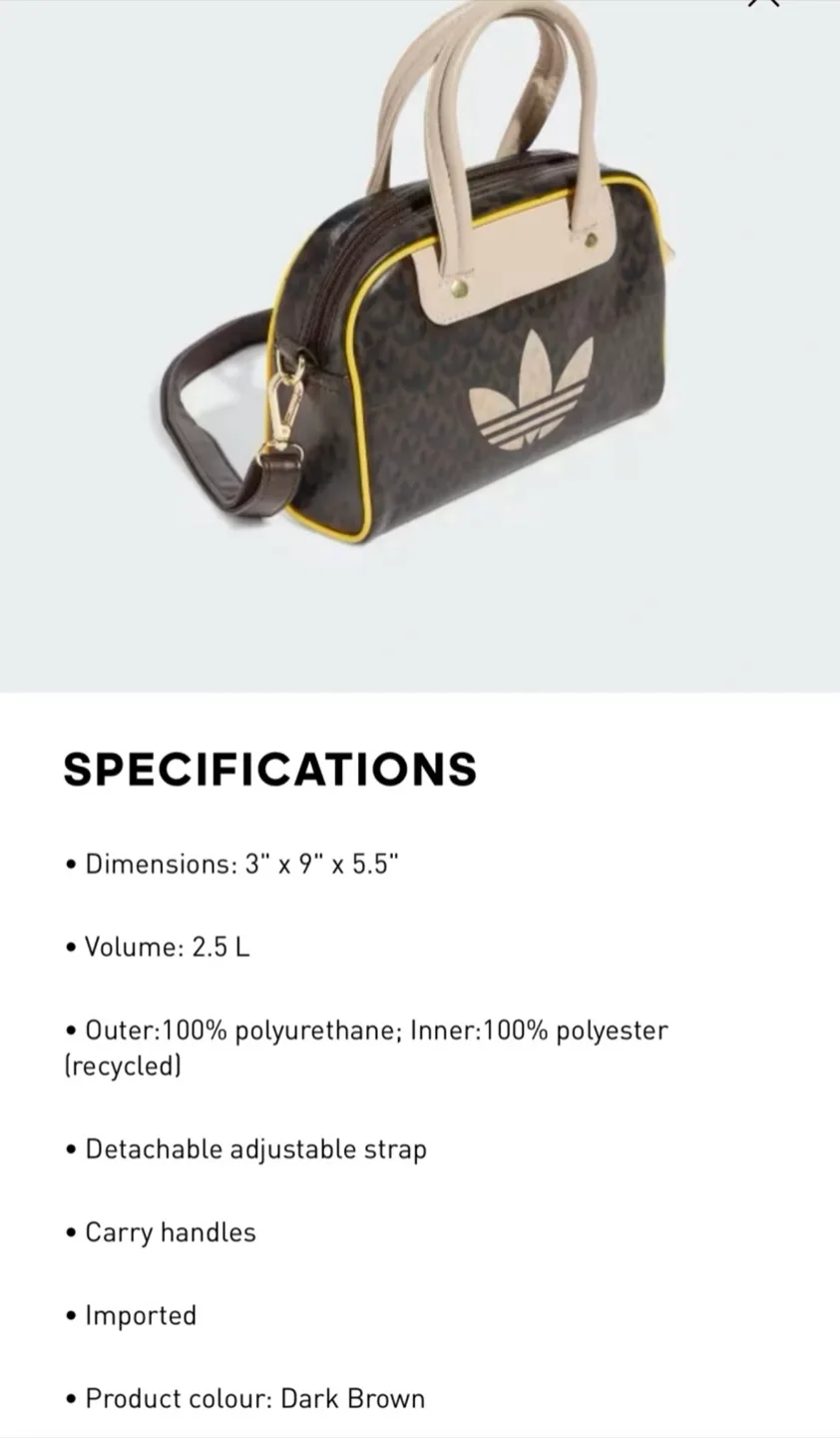 Adidas Monogram Mini bowling  Bag -Dark Brown( Price is Firm) image indicator(4)